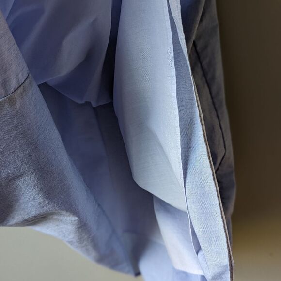 J. Crew Cotton Chambray Ruffle Front Square Back Mini‎ Dress Women's Sz 2 - Picture 11 of 12